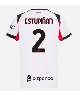 Günstige AC Milan Pervis Estupinan #2 Auswärtstrikot Damen 2025-26 Kurzarm